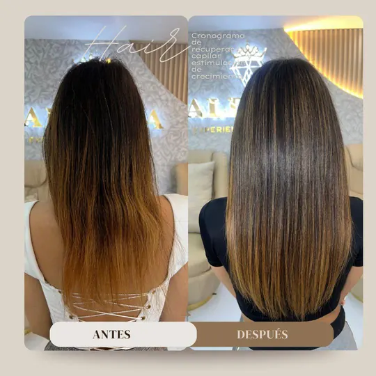 Before and after: hair restored with a hair care schedule