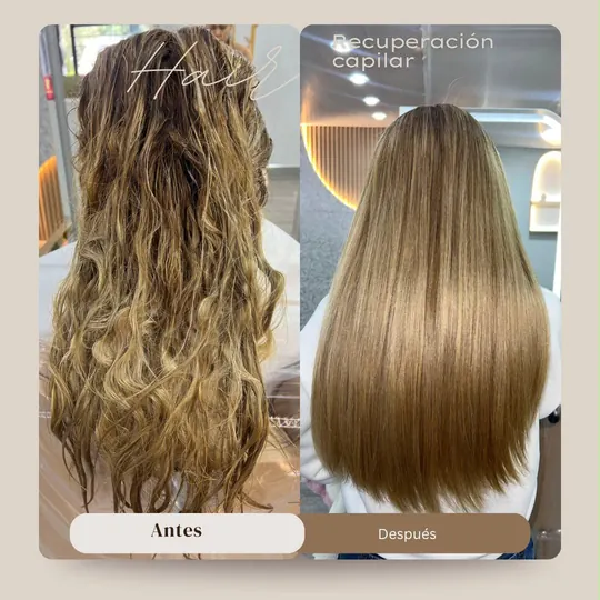 Before and after: puffy, frizzy hair left smooth and manageable