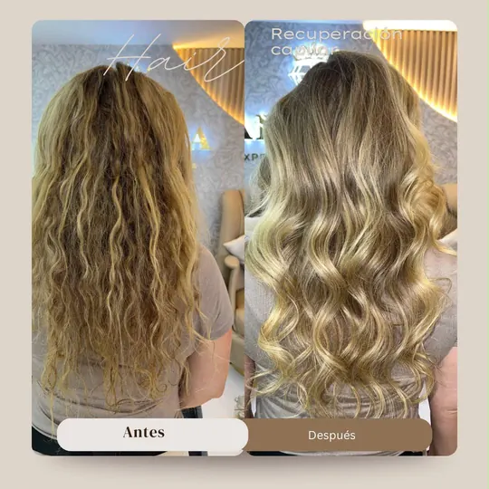 Before and after: frizzy hair turned into soft, shiny waves